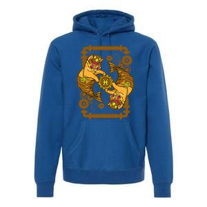 Steampunk Horoscope Cat Pisces Funny Cat Astrology Gift Premium Hoodie