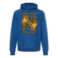 Steampunk Horoscope Cat Pisces Funny Cat Astrology Gift Premium Hoodie