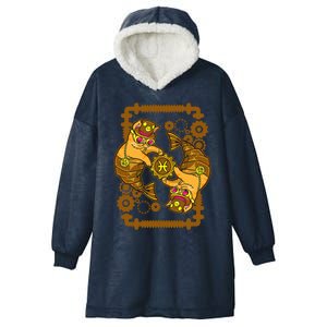 Steampunk Horoscope Cat Pisces Funny Cat Astrology Gift Hooded Wearable Blanket