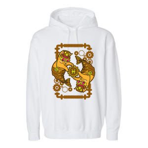 Steampunk Horoscope Cat Pisces Funny Cat Astrology Gift Garment-Dyed Fleece Hoodie