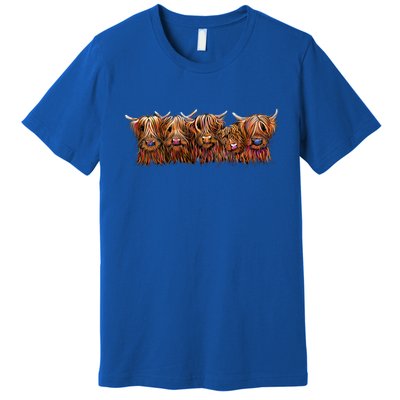 Scottish Highland Cows  The Happy Bunch Of Coos  Cute Gift Premium T-Shirt