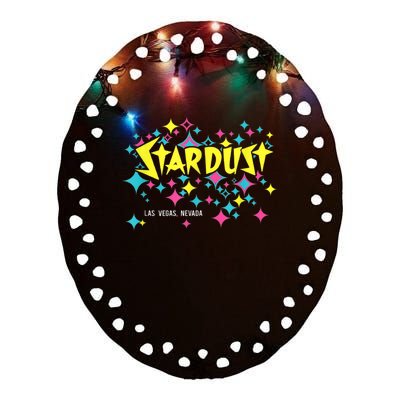 Stardust Hotel Casino Vintage Sign Retro Las Vegas Ceramic Oval Ornament