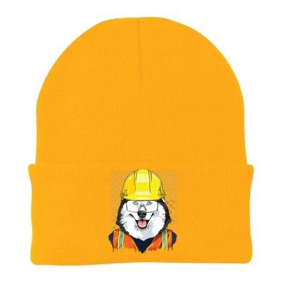 Siberian Husky Construction Worker Siberian Husky Dog Knit Cap Winter Beanie