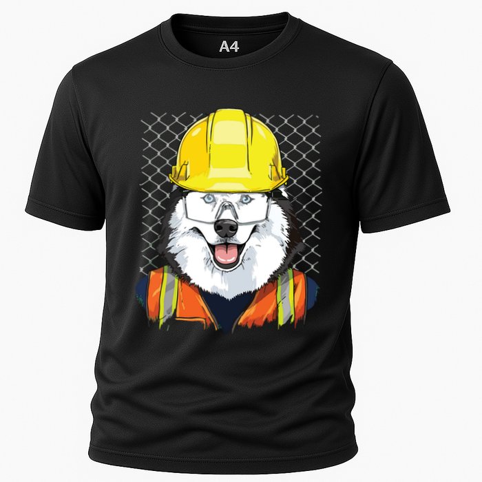 Siberian Husky Construction Worker Siberian Husky Dog Cooling Performance Crew T-Shirt