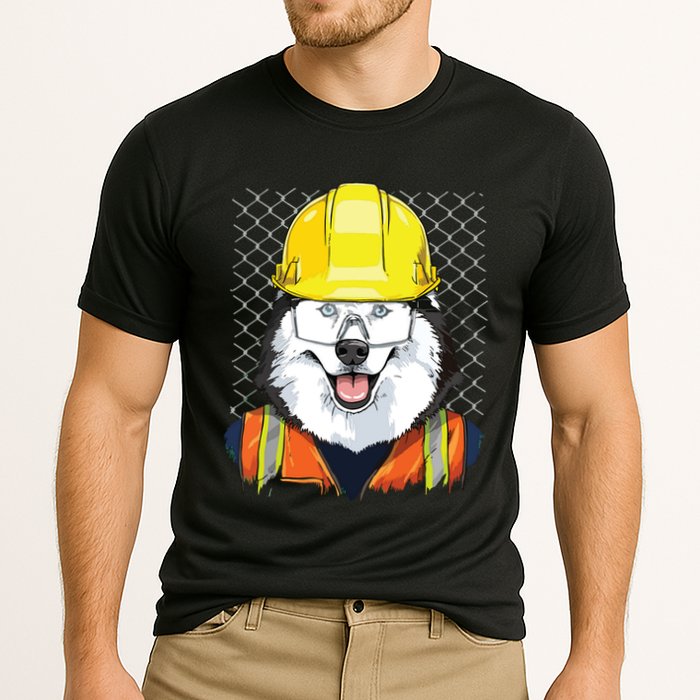 Siberian Husky Construction Worker Siberian Husky Dog Cooling Performance Crew T-Shirt
