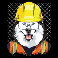 Siberian Husky Construction Worker Siberian Husky Dog Cooling Performance Crew T-Shirt