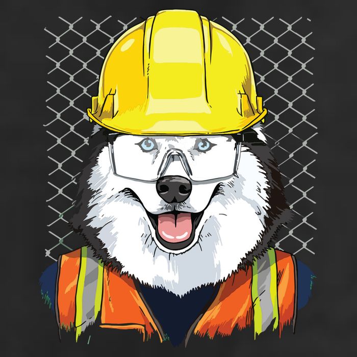 Siberian Husky Construction Worker Siberian Husky Dog Adult Drive Performance Visor