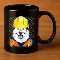 Siberian Husky Construction Worker Siberian Husky Dog 11oz C Handle Ceramic Mug
