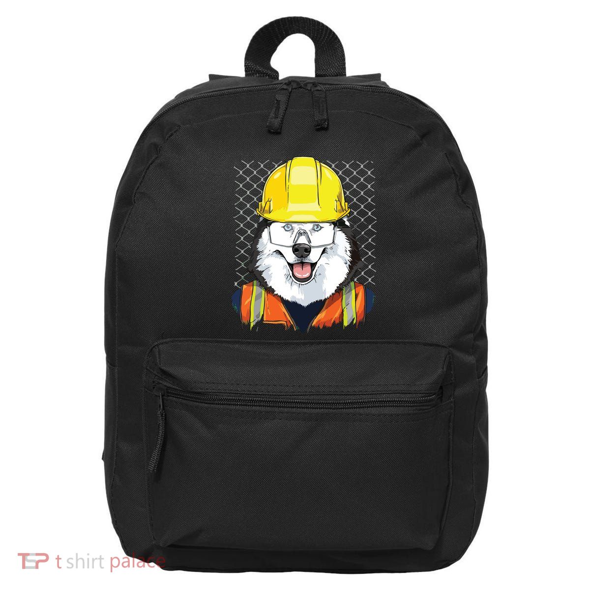 Siberian Husky Construction Worker Siberian Husky Dog 16 in Basic Backpack