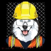 Siberian Husky Construction Worker Siberian Husky Dog 16 in Basic Backpack