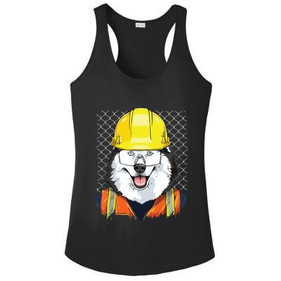 Siberian Husky Construction Worker Siberian Husky Dog Ladies PosiCharge Competitor Racerback Tank