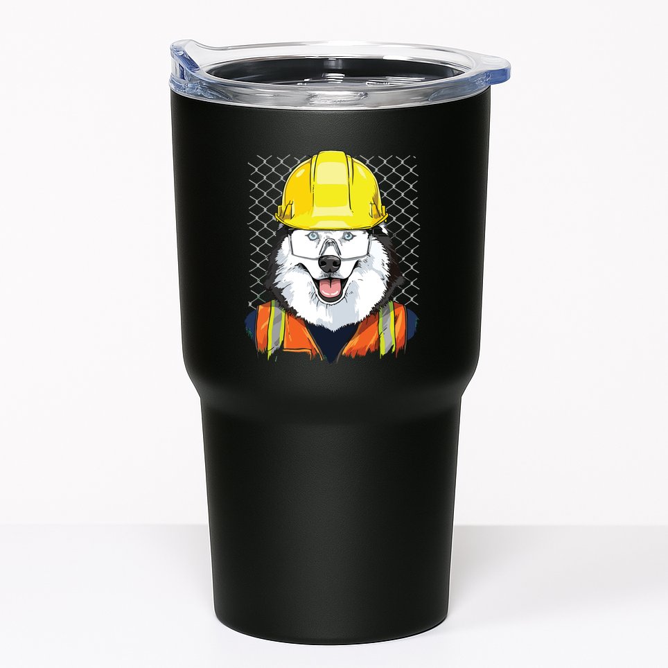 Siberian Husky Construction Worker Siberian Husky Dog Tumbler