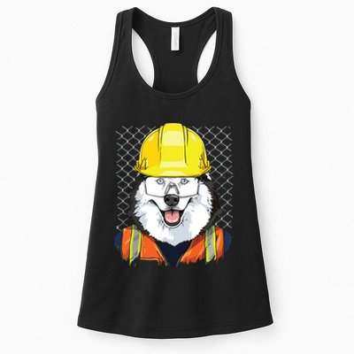 Siberian Husky Construction Worker Siberian Husky Dog Womens Tank Top