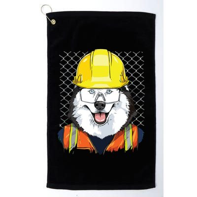 Siberian Husky Construction Worker Siberian Husky Dog Golf Towel