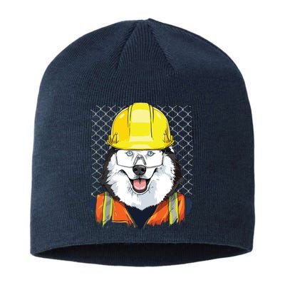 Siberian Husky Construction Worker Siberian Husky Dog Sustainable Beanie