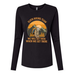 Sloth Hiking Camping Travel Nature Womens Cotton Relaxed Long Sleeve T-Shirt