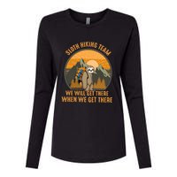 Sloth Hiking Camping Travel Nature Womens Cotton Relaxed Long Sleeve T-Shirt