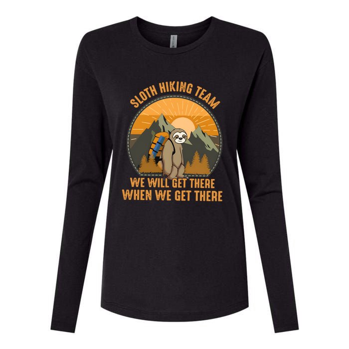 Sloth Hiking Camping Travel Nature Womens Cotton Relaxed Long Sleeve T-Shirt