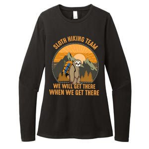 Sloth Hiking Camping Travel Nature Womens CVC Long Sleeve Shirt