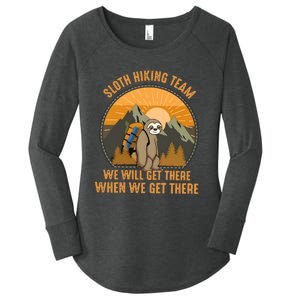 Sloth Hiking Camping Travel Nature Women's Perfect Tri Tunic Long Sleeve Shirt