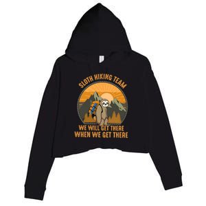 Sloth Hiking Camping Travel Nature Crop Fleece Hoodie