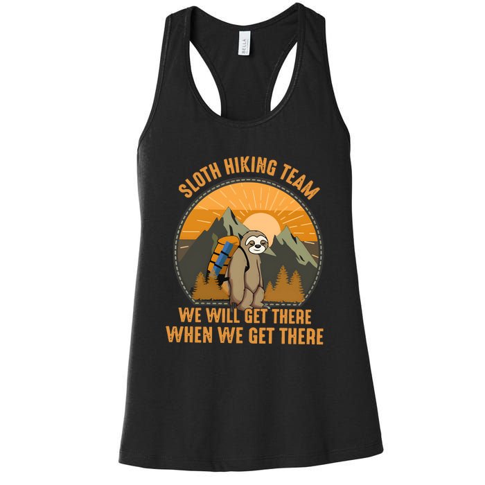 Sloth Hiking Camping Travel Nature Women's Racerback Tank