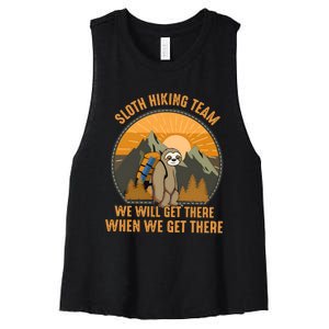 Sloth Hiking Camping Travel Nature Women's Racerback Cropped Tank