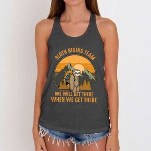 Sloth Hiking Camping Travel Nature Women's Knotted Racerback Tank