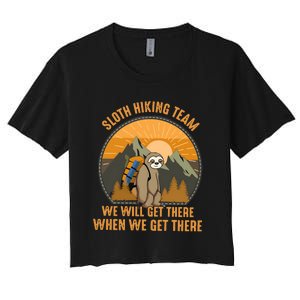 Sloth Hiking Camping Travel Nature Women's Crop Top Tee