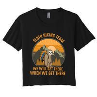 Sloth Hiking Camping Travel Nature Women's Crop Top Tee