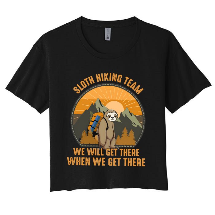 Sloth Hiking Camping Travel Nature Women's Crop Top Tee