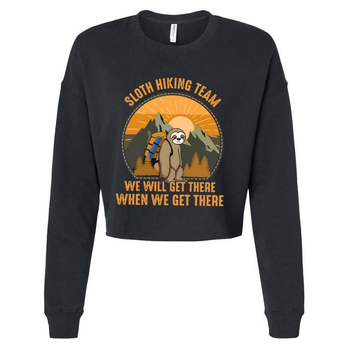 Sloth Hiking Camping Travel Nature Cropped Pullover Crew