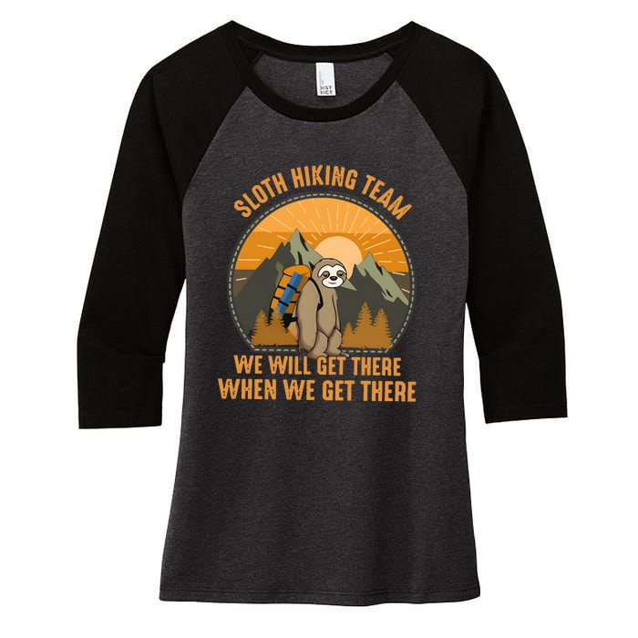 Sloth Hiking Camping Travel Nature Women's Tri-Blend 3/4-Sleeve Raglan Shirt