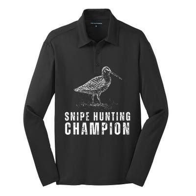 Snipe Hunting Champion Funny Hunting Silk Touch Performance Long Sleeve Polo