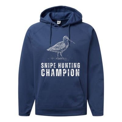 Snipe Hunting Champion Funny Hunting Performance Fleece Hoodie