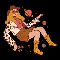 Space Hippie Cow Girl Apron