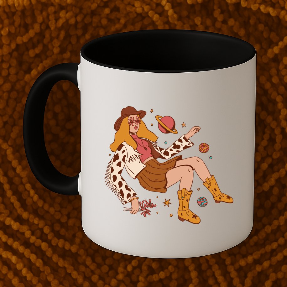 Space Hippie Cow Girl Mug