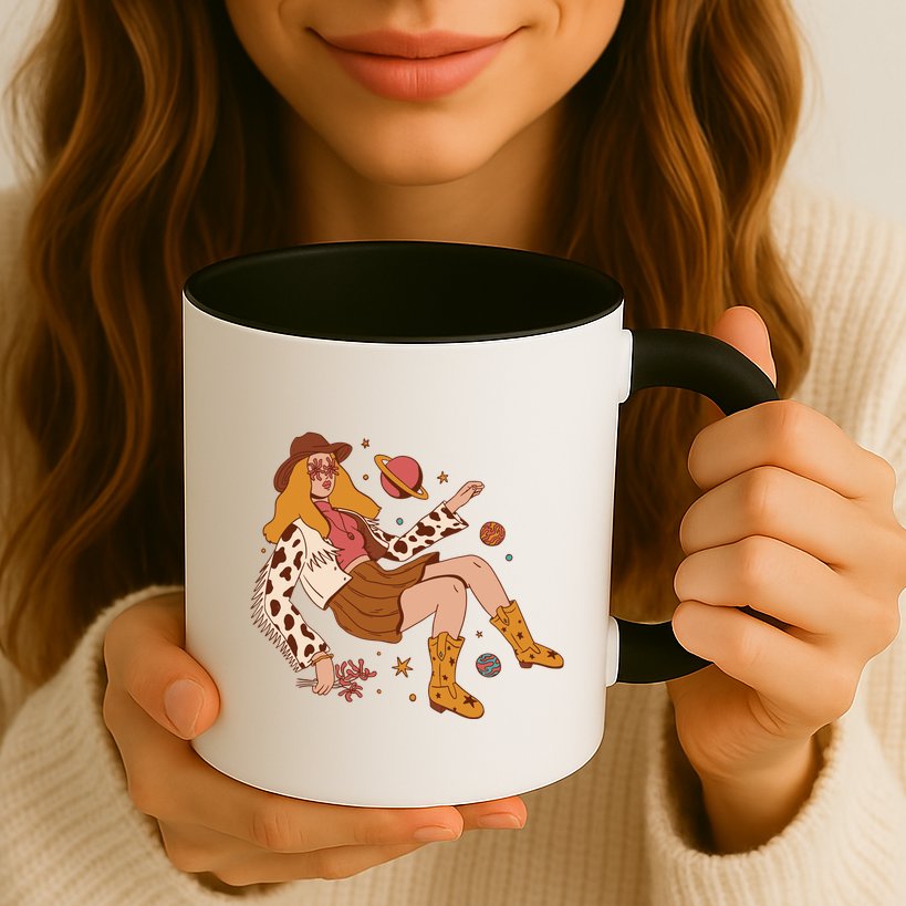 Space Hippie Cow Girl Mug