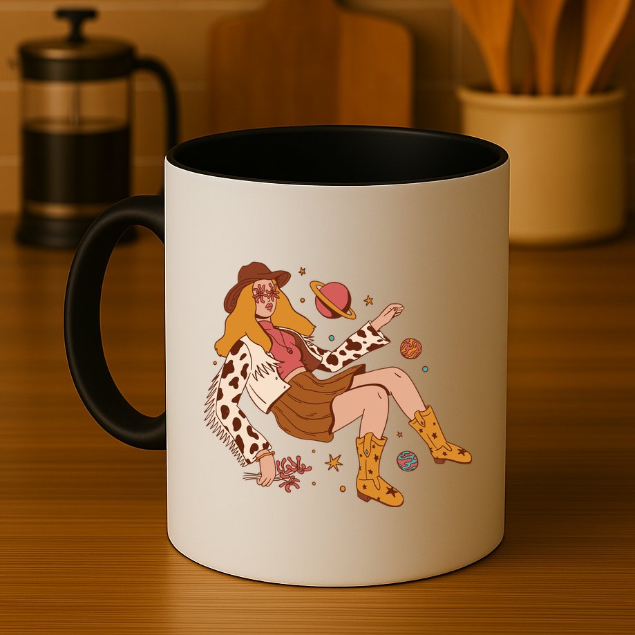 Space Hippie Cow Girl Mug