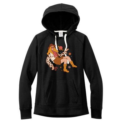 Space Hippie Cow Girl Women's Fleece Hoodie