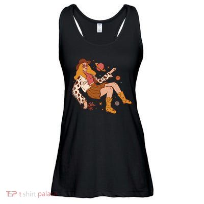 Space Hippie Cow Girl Ladies Essential Flowy Tank