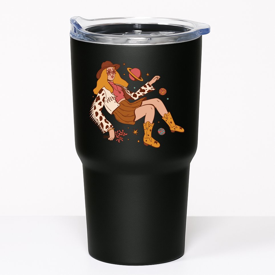 Space Hippie Cow Girl Tumbler