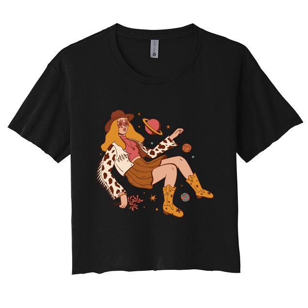 Space Hippie Cow Girl Crop Top