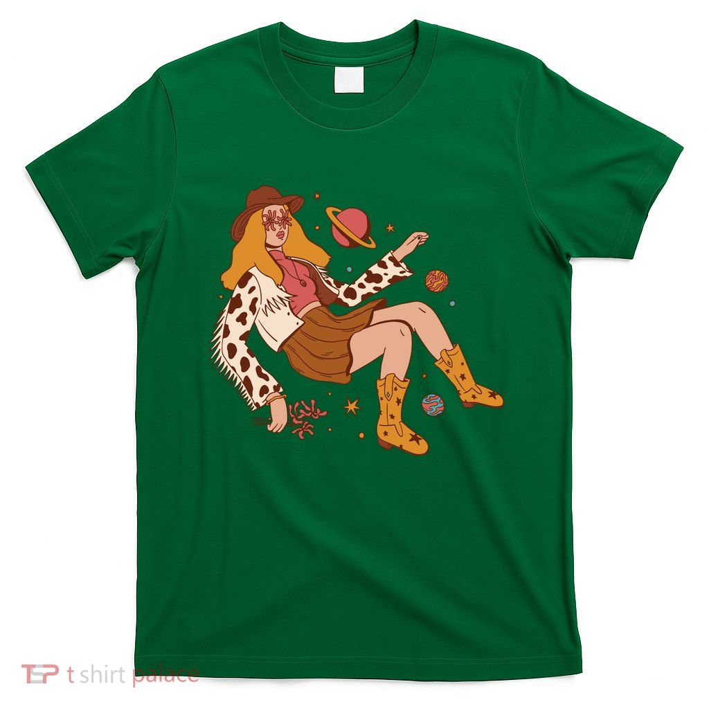 Space Hippie Cow Girl T-Shirt
