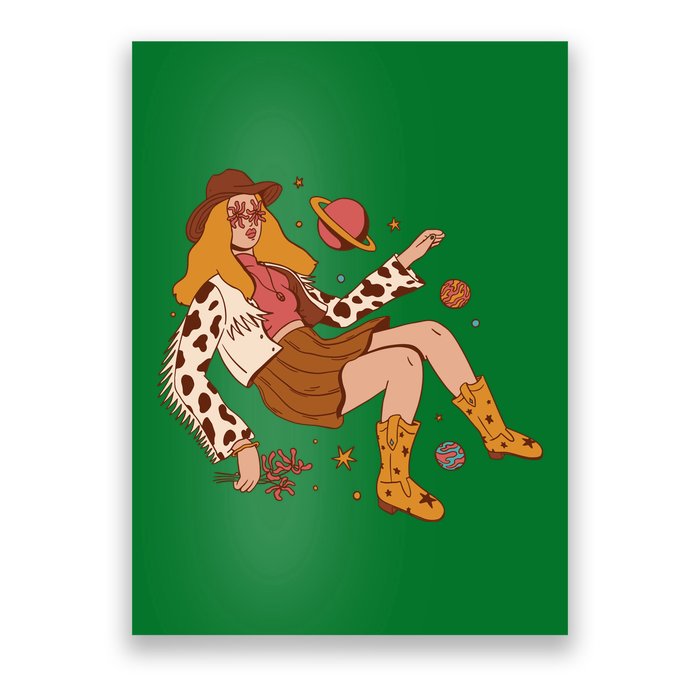 Space Hippie Cow Girl Poster
