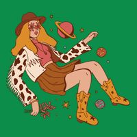 Space Hippie Cow Girl Poster