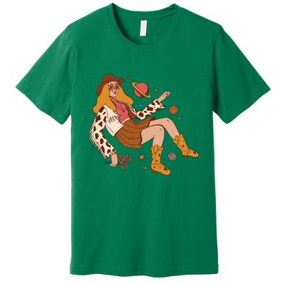 Space Hippie Cow Girl Premium T-Shirt
