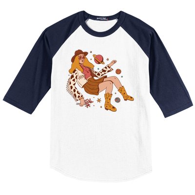 Space Hippie Cow Girl Baseball Sleeve Shirt