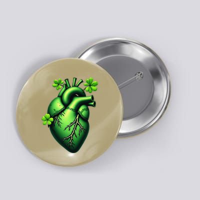 Shamrock Heart Cardiac Nurse St Patricks Day Button
