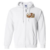 Scottish Highland Cow Sunflower Fall Vibes Coffee Lover Full Zip Hoodie